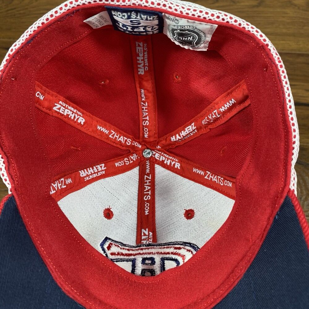 Zephyr Montreal Canadiens NHL Hat Men Mesh Inlay Navy Blue Red Z-Fit One Size - Picture 7 of 8